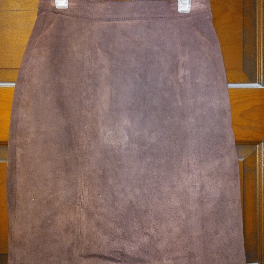 Vintage Brown Leather Skirt